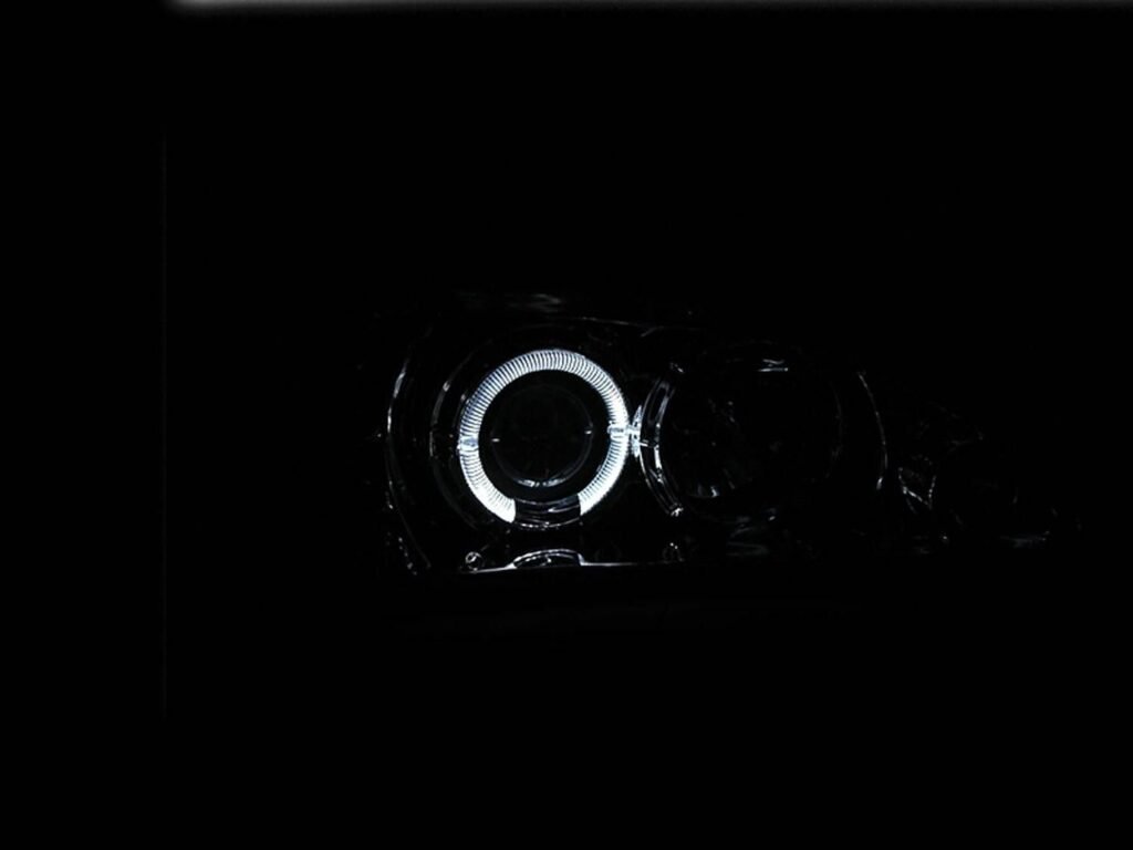 FORD MUSTANG 94-98 1 PC PROJECTOR HEADLIGHTS BLACK W/ HALO
