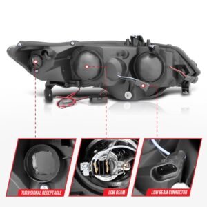 Honda Civic 06-11 2DR Projector Headlights Chrome W/ Rx Halo - Image 5