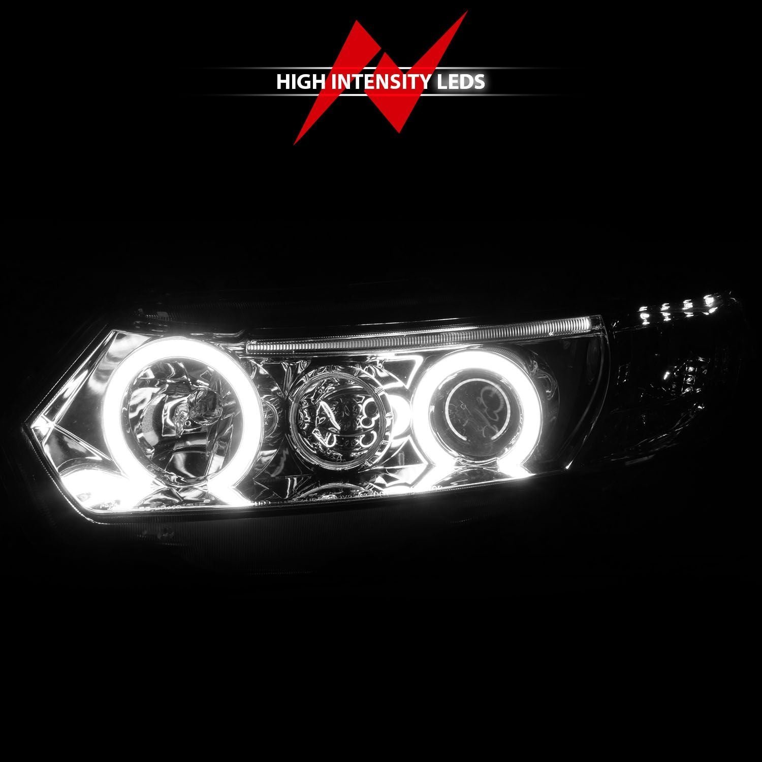 Honda Civic 06-11 2DR Projector Headlights Chrome W/ Rx Halo - Image 6