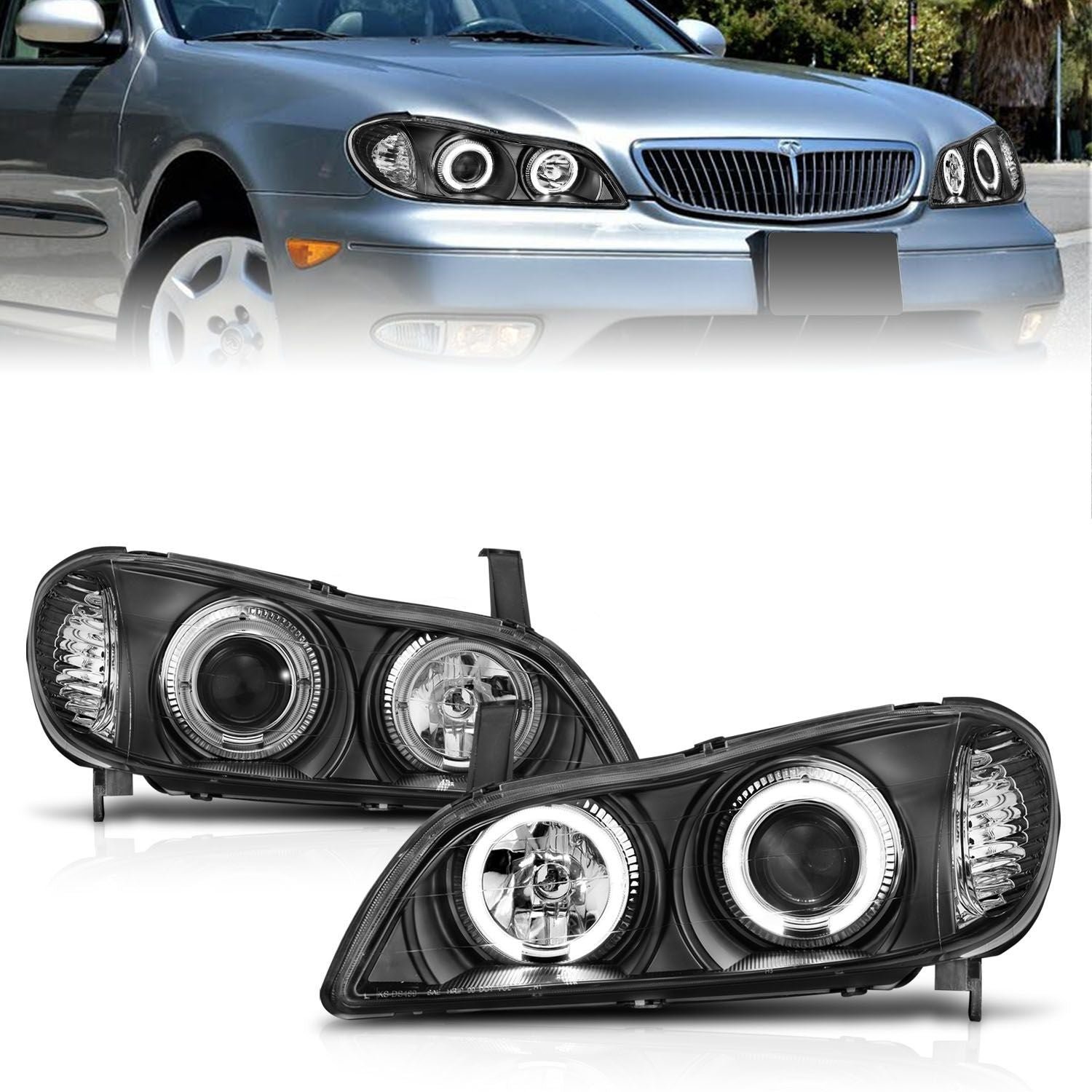 Infiniti I-30 00-01 / I-35 02-04 Projector Headlights Black - Image 1