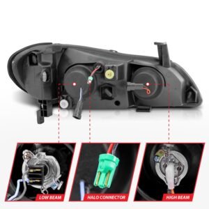 Infiniti I-30 00-01 / I-35 02-04 Projector Headlights Black - Image 5