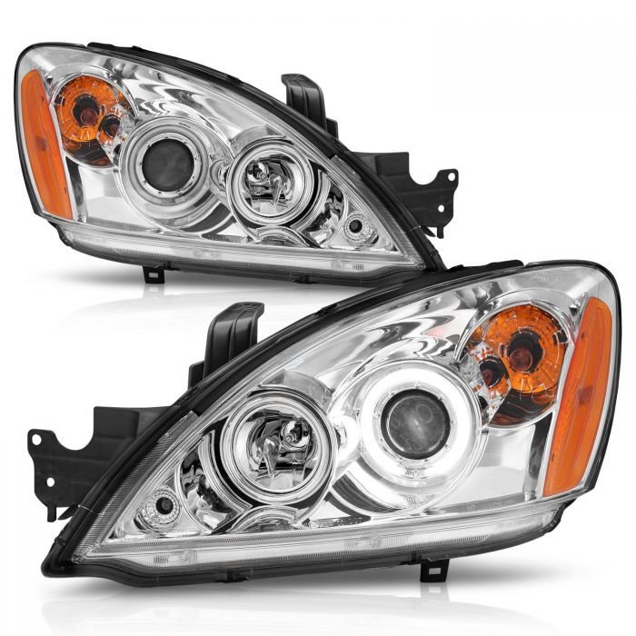 Mitsubishi Lancer 04-07 Projector Headlights Chrome W/ Rx Halo