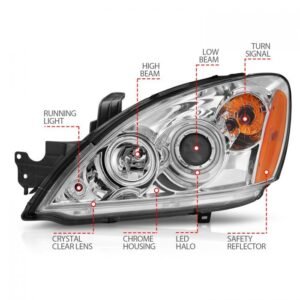 Mitsubishi Lancer 04-07 Projector Headlights Chrome W/ Rx Halo - Image 4