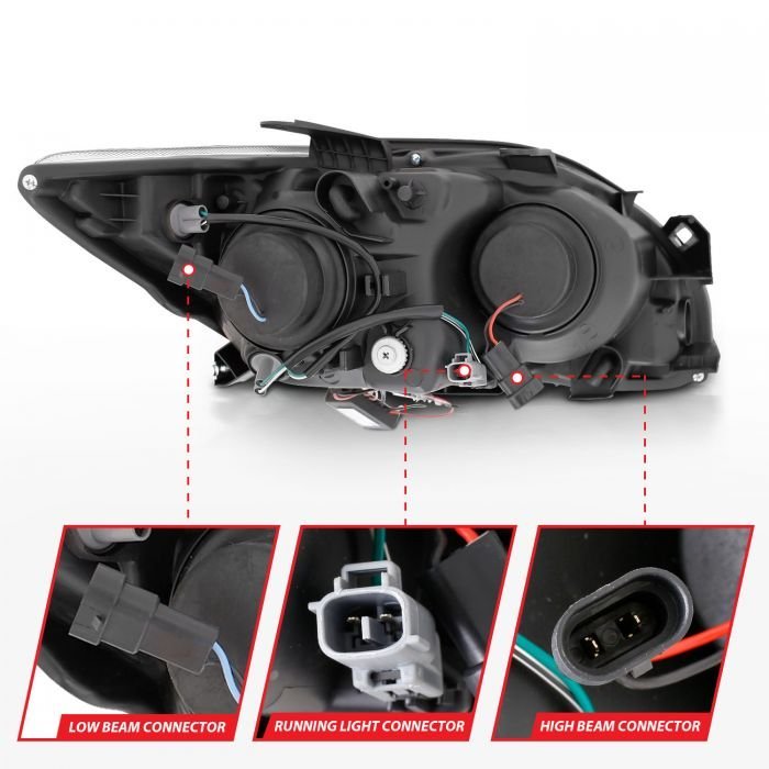 Scion TC 05-10 Projector Headlights Black W/ Rx Halo
