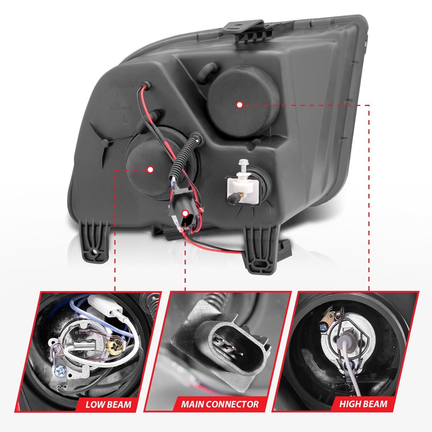 Ford Mustang 05-09 Projector Headlights Chrome W/Rx Halo - Image 5