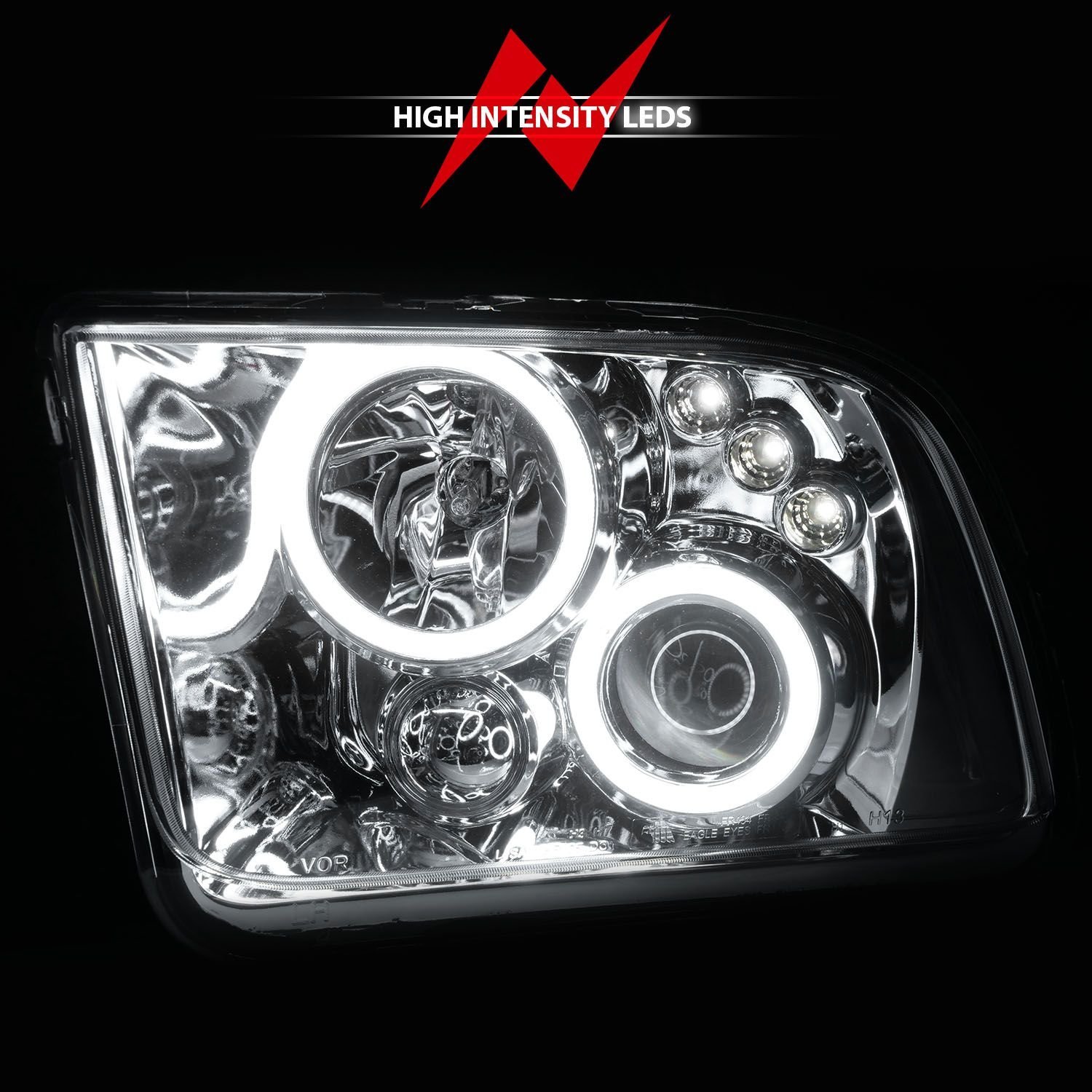 Ford Mustang 05-09 Projector Headlights Chrome W/Rx Halo - Image 6