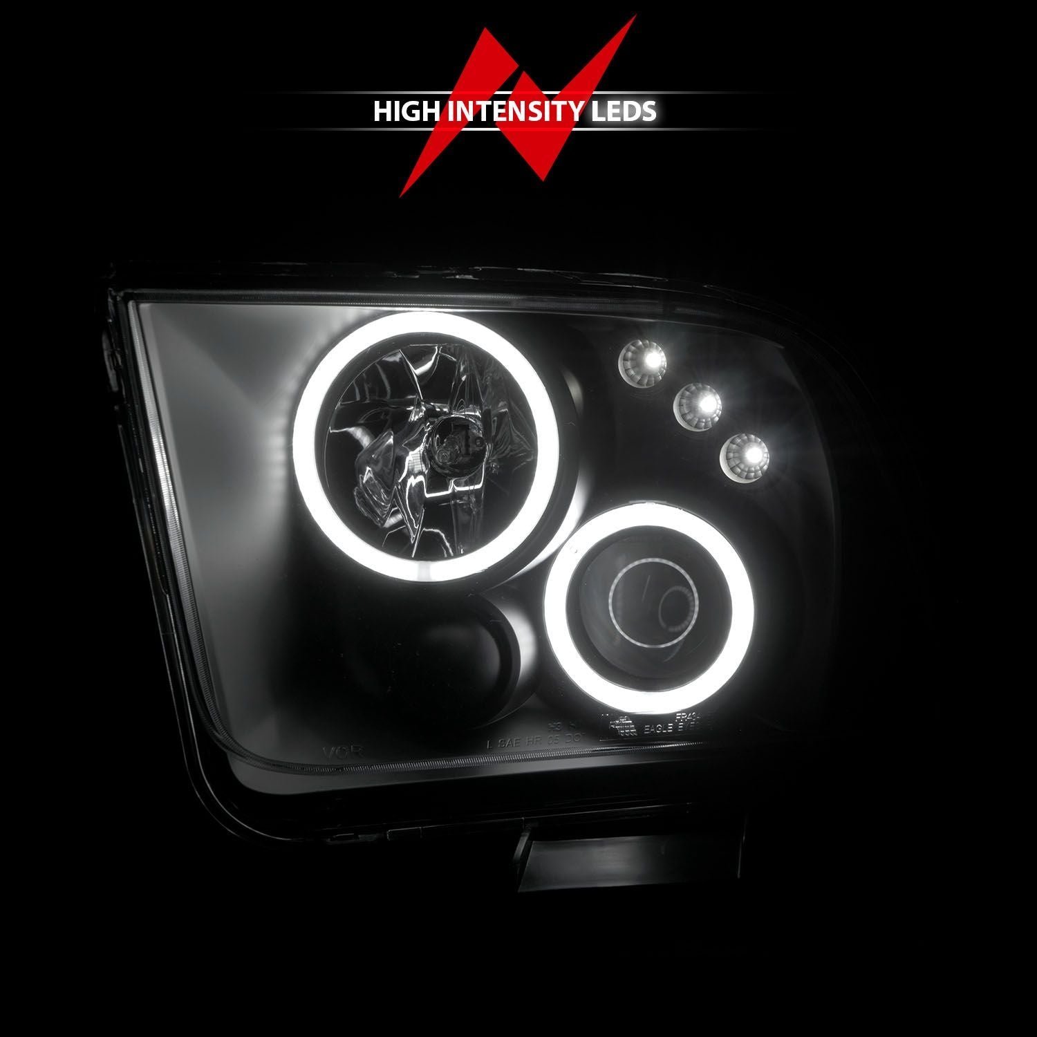 Ford Mustang 05-09 Projector Headlights Black W/Rx Halo - Image 6