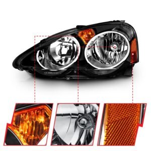 Acura RSX 02-04 Crystal Headlights Black - Image 3