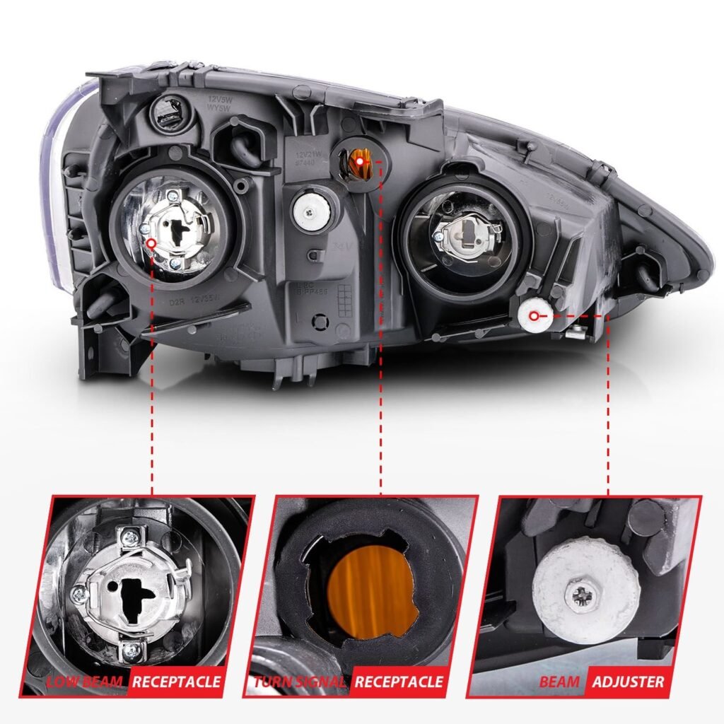 Acura RSX 02-04 Crystal Headlights Black