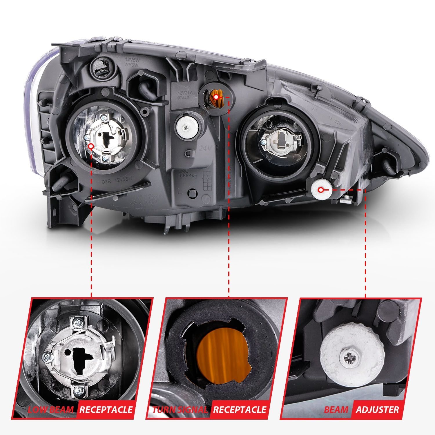 Acura RSX 02-04 Crystal Headlights Black - Image 5