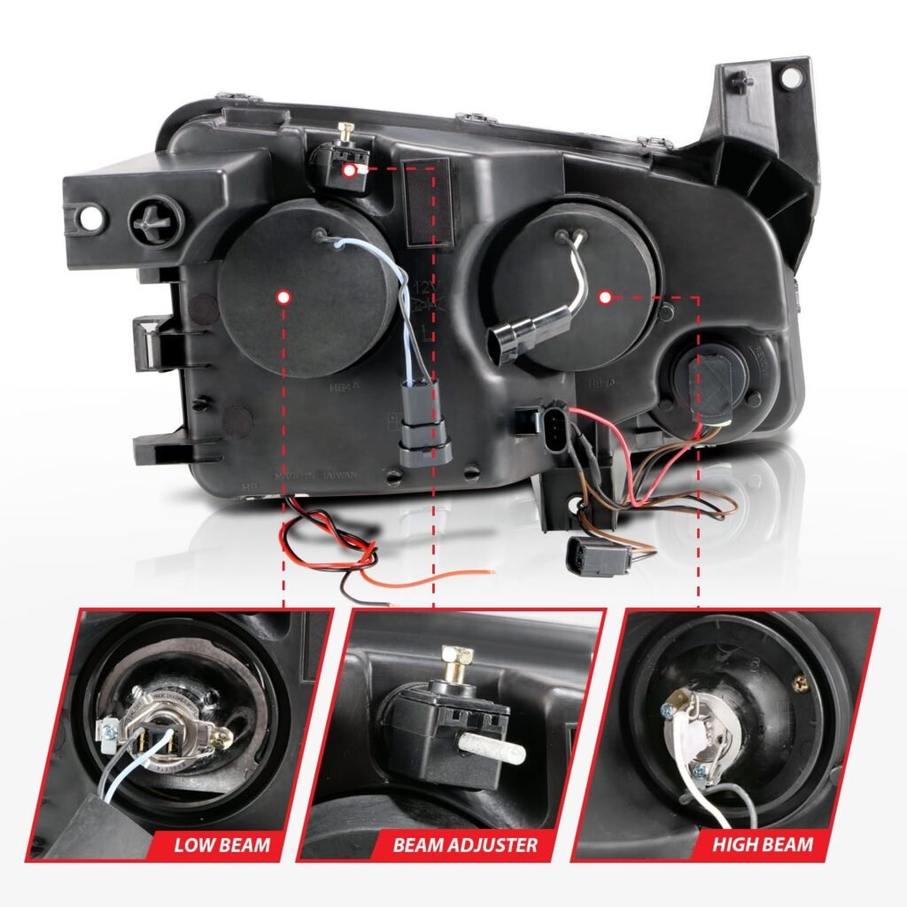 Dodge Charger 06-10 Projector Headlights Black W/Rx Halo