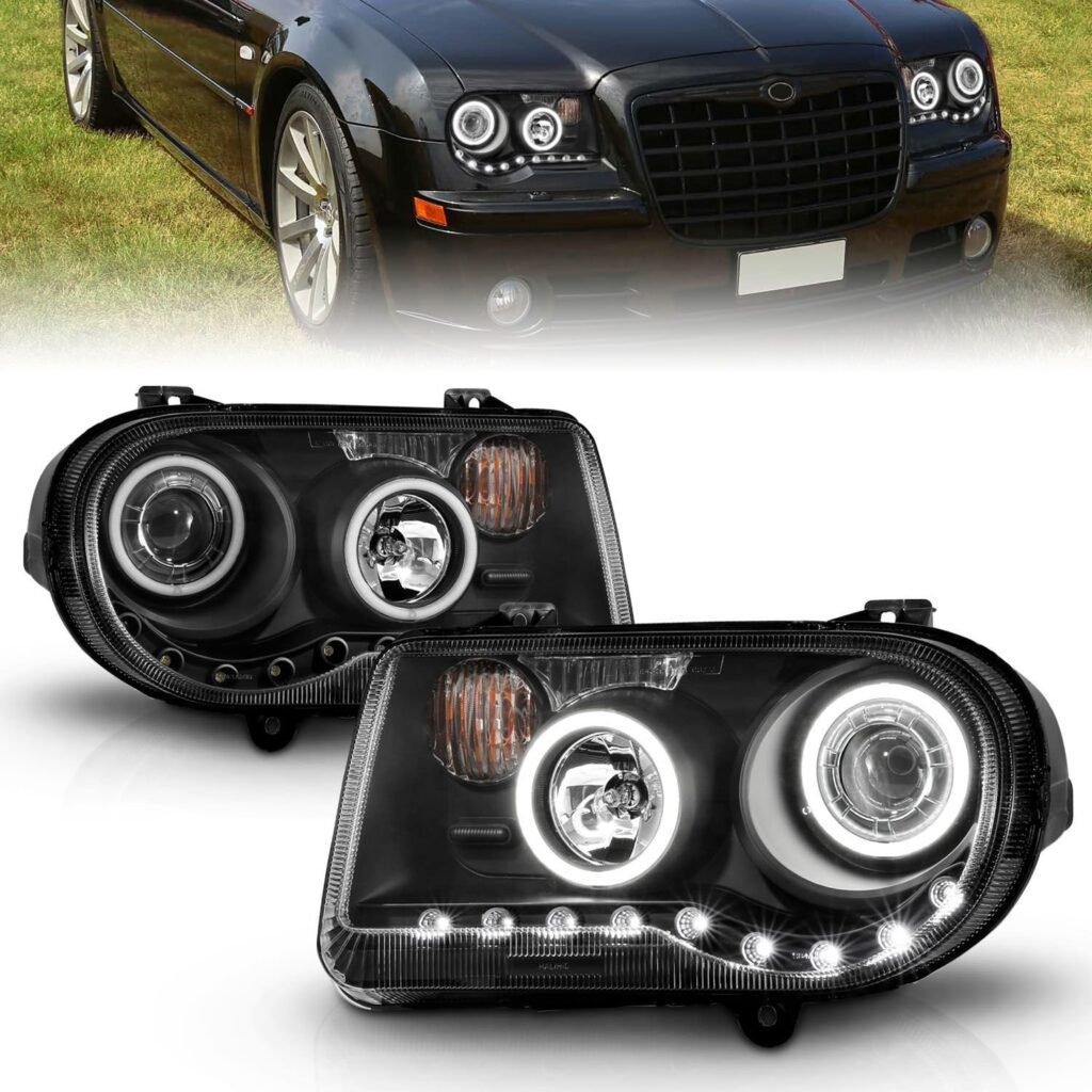 Chrysler 300C 05-10 Projector Headlights G2 Black W/ Rx Halo