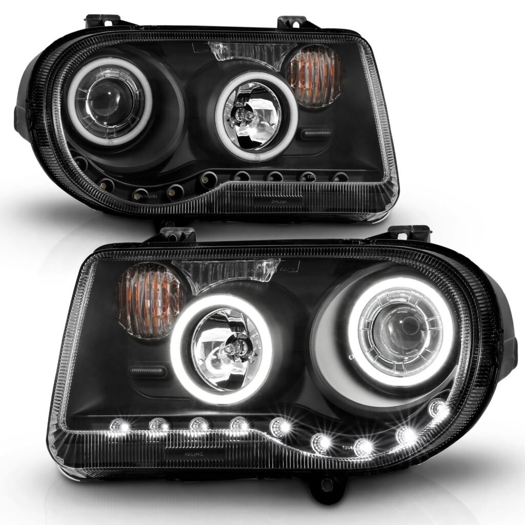 Chrysler 300C 05-10 Projector Headlights G2 Black W/ Rx Halo