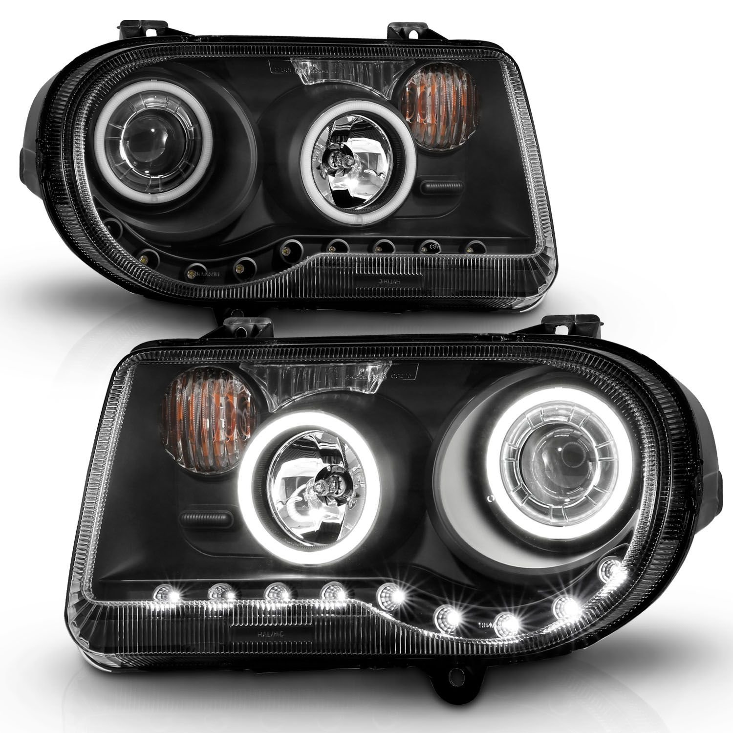 Chrysler 300C 05-10 Projector Headlights G2 Black W/ Rx Halo - Image 2