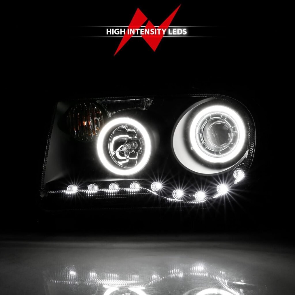 Chrysler 300C 05-10 Projector Headlights G2 Black W/ Rx Halo