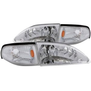 FORD MUSTANG 94-98 CRYSTAL HEADLIGHTS CHROME w/ CORNER LIGHT 2PC - Image 1