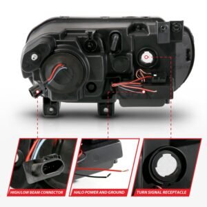Dodge Challenger 08-14 Projector Headlights Black W/ Rx Halo - Image 5