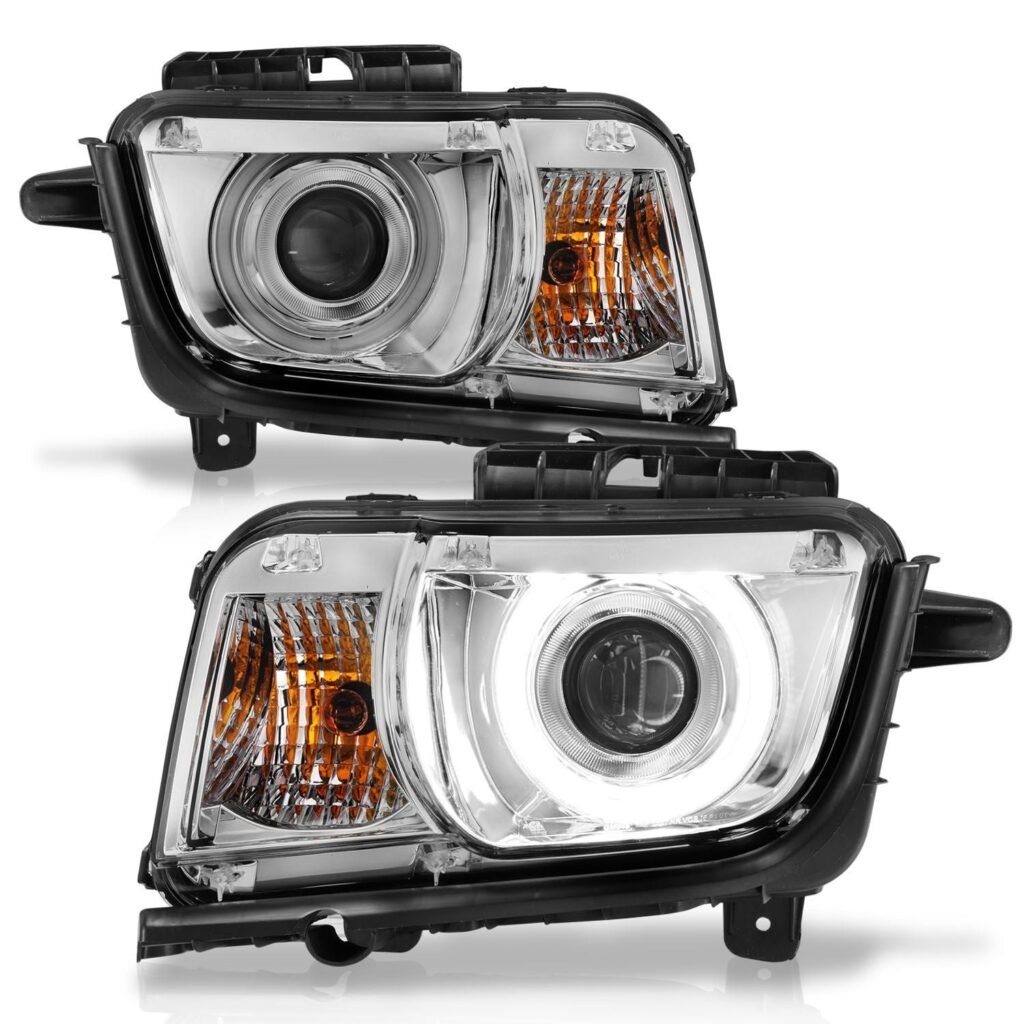 Chevy Camaro 10-13 Projector Headlights Chrome W/ Rx Halo
