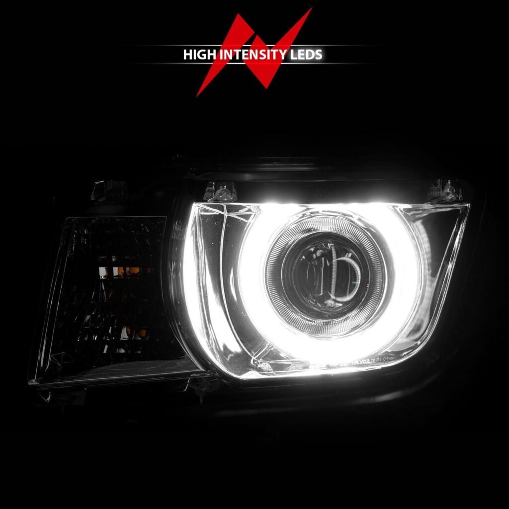 Chevy Camaro 10-13 Projector Headlights Chrome W/ Rx Halo