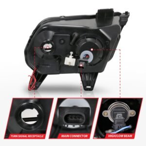 Ford Mustang 10-13 Projector Headlights Black W/ Rx Halo - Image 5