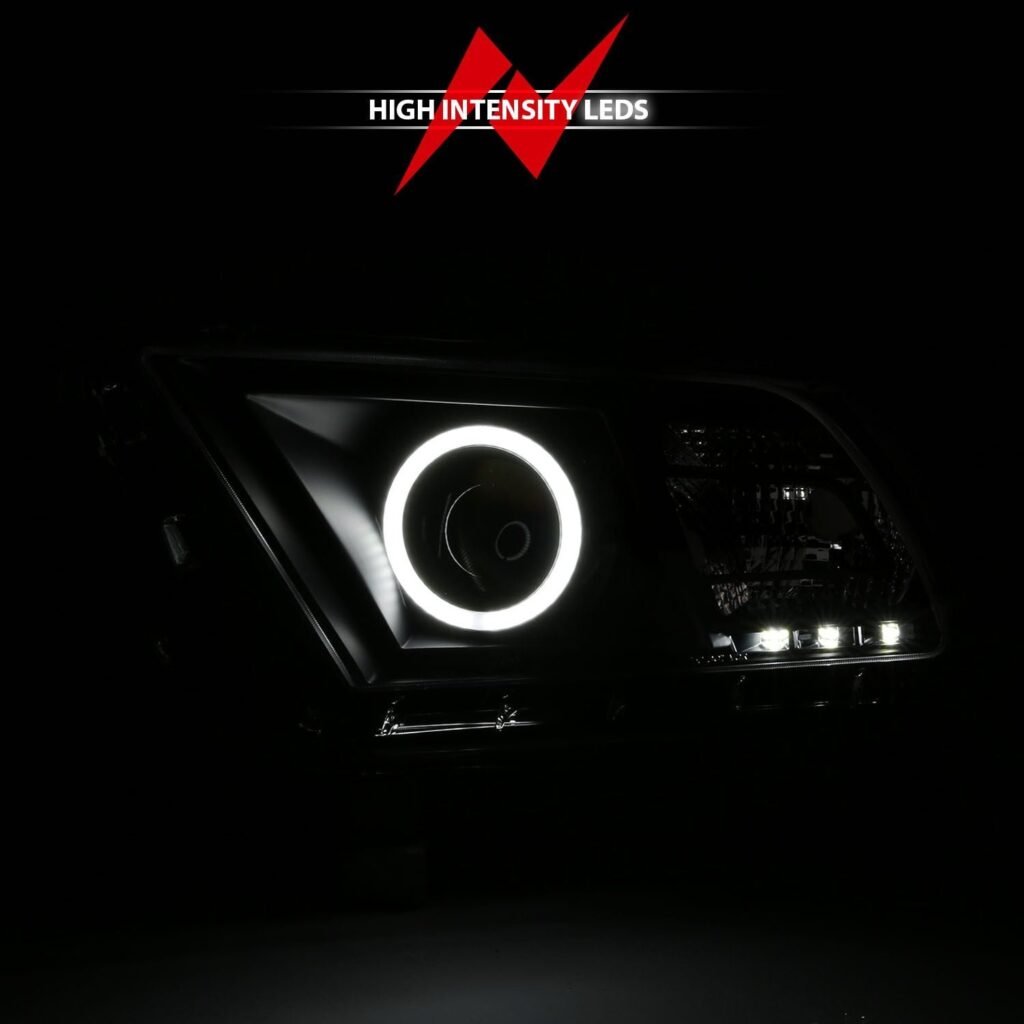 Ford Mustang 10-13 Projector Headlights Black W/ Rx Halo