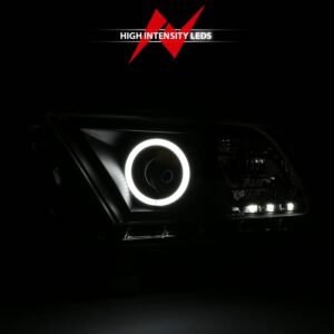 Ford Mustang 10-13 Projector Headlights Black W/ Rx Halo - Image 6