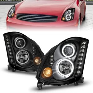 Infiniti G35 03-07 2DR Projector Headlights Black - Image 1