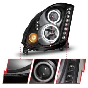 Infiniti G35 03-07 2DR Projector Headlights Black - Image 3