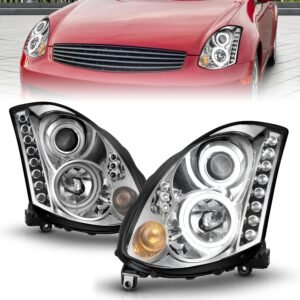 Infiniti G35 03-07 2DR Projector Headlights Chrome - Image 1