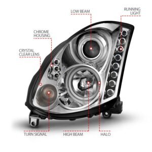 Infiniti G35 03-07 2DR Projector Headlights Chrome - Image 4