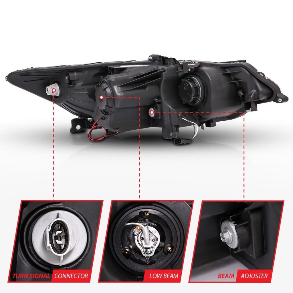 Acura TSX 09-12 Projector Halo Headlights Black