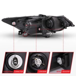Acura TSX 09-12 Projector Halo Headlights Black - Image 5