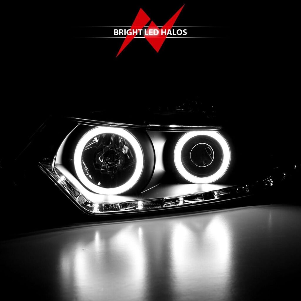Acura TSX 09-12 Projector Halo Headlights Black