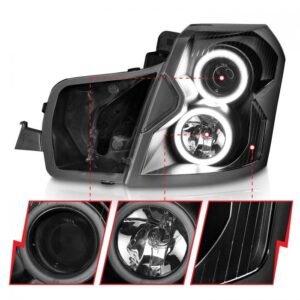 Cadillac CTS 03-07 Projector Headlights Black - Image 3