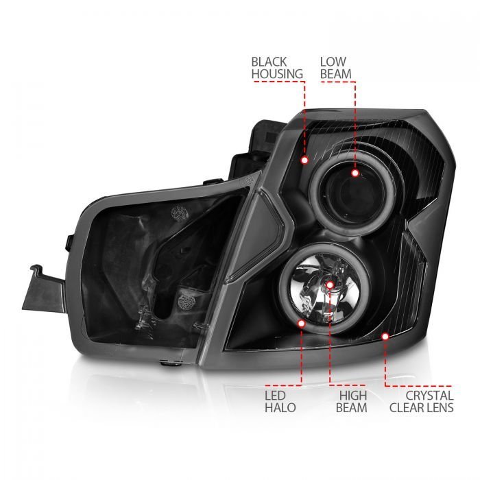 Cadillac CTS 03-07 Projector Headlights Black