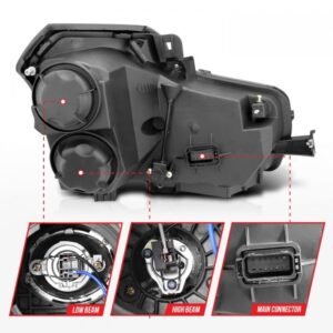 Cadillac CTS 03-07 Projector Headlights Black - Image 5