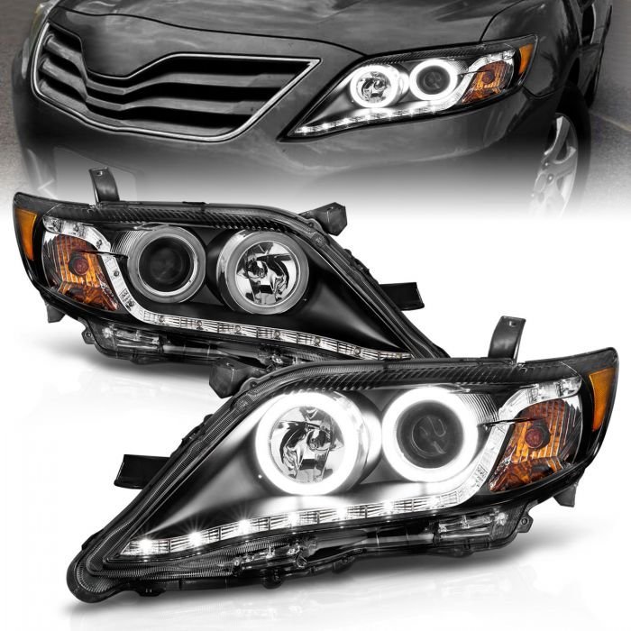 Toyota Camry 10-11 Projector Headlights Black W/ Rx Halo