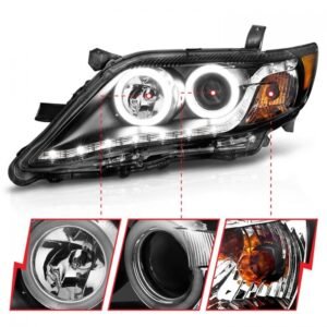 Toyota Camry 10-11 Projector Headlights Black W/ Rx Halo - Image 3