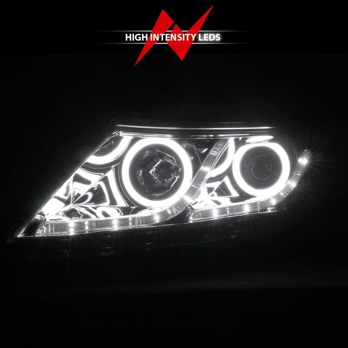 Kia Optima 11-13 Projector Headlights Chrome W/ RX Halo