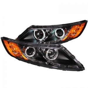 Kia Optima 11-13 Projector Headlights Black W/ RX Halo - Image 1
