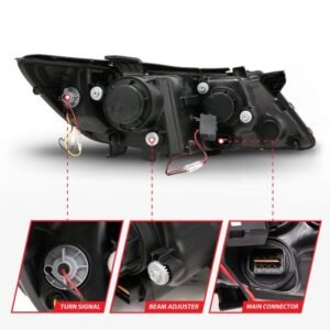 Kia Optima 11-13 Projector Headlights Black W/ RX Halo - Image 5