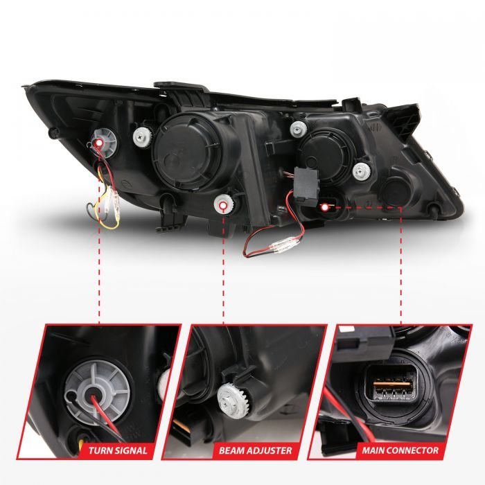 Kia Optima 11-13 Projector Headlights Black W/ RX Halo