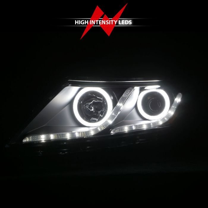 Kia Optima 11-13 Projector Headlights Black W/ RX Halo