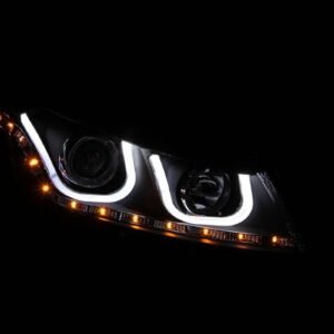 Honda Accord 08-12 4DR Projector Headlights U-bar Black Clear - Image 2