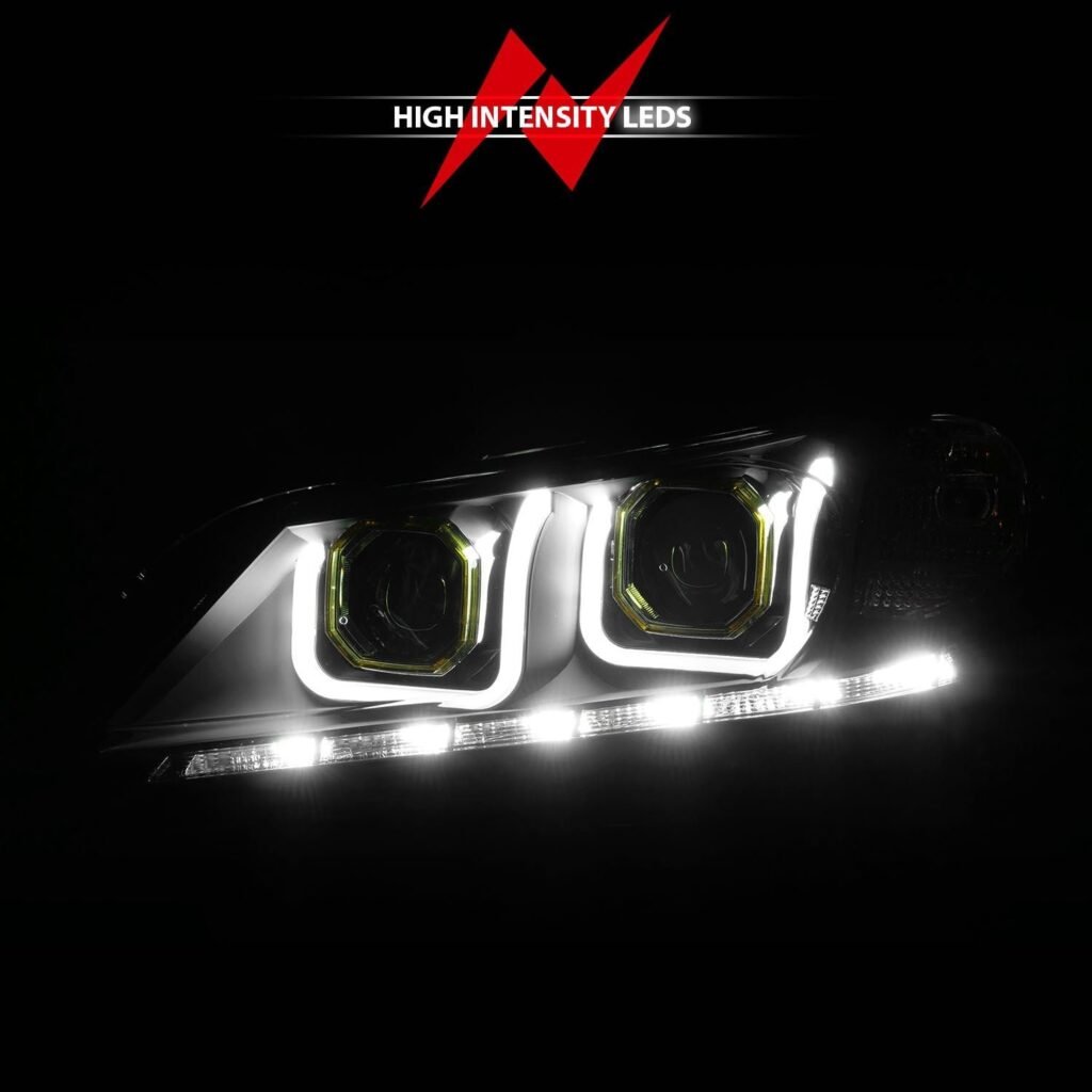 Honda Accord 13-15 4DR Projector Headlights U-bar Black Clear