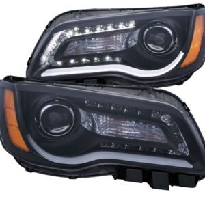 Chrysler 300 11- 14 Projector Headlights Plank Style W/ Black Housing (for Halogen Only) - Image 1