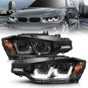 BMW 3 Series F30 4DR 12-15 Projector Headlights U-bar Black - Image 1