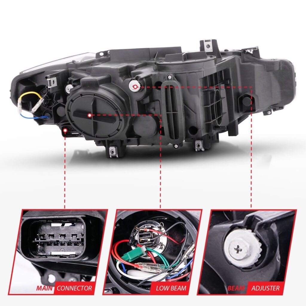 BMW 3 Series F30 4DR 12-15 Projector Headlights U-bar Black