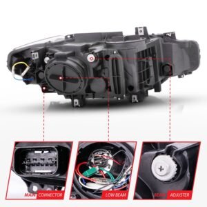 BMW 3 Series F30 4DR 12-15 Projector Headlights U-bar Black - Image 5