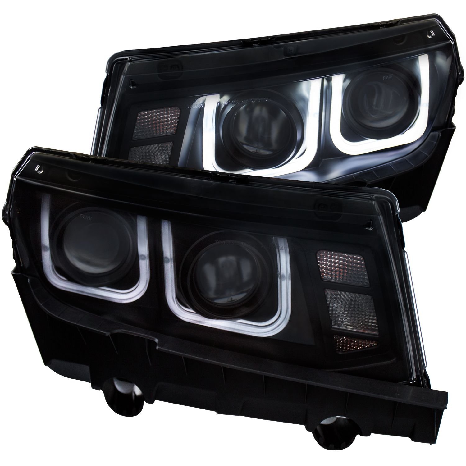 Chevy Camaro 14-15 Projector Headlights U-bar Black - Image 1